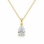 Pear Shape Lab Grown Diamond Pendant in Gold for Women