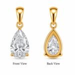 Pear Shape Lab Grown Diamond Solitaire Pendant in Gold - Image 3