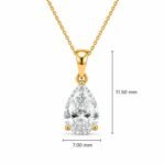 Pear Shape Lab Grown Diamond Solitaire Pendant in Gold - Image 4