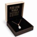 Pear Shape Lab Grown Diamond Solitaire Pendant in Gold - Image 5