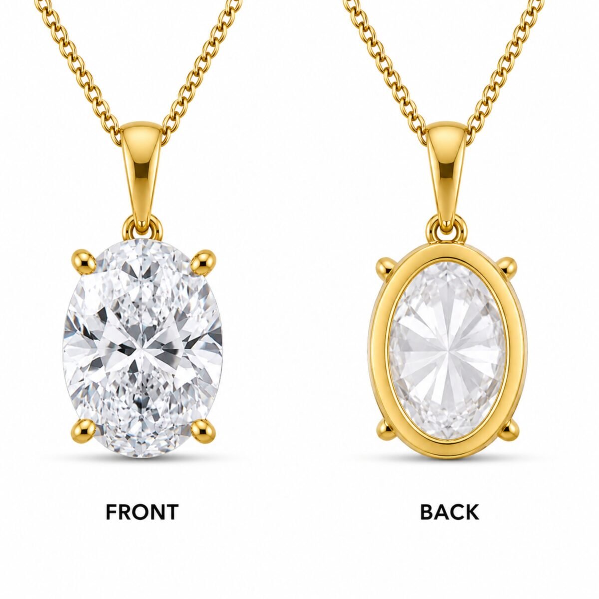 Oval Solitaire Pendant – Elegant Minimal Jewellery for Everyday Luxury - Image 3