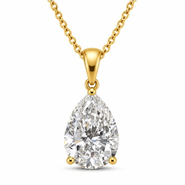 Pear Shape Lab Grown Diamond Pendant in Gold for Women