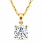 Classic Round Solitaire Diamond Pendant in Gold