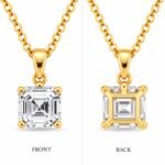 Elegant Asscher Cut Solitaire Lab Grown Diamond Pendant in Gold - Image 3