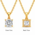 Princess Cut Lab Grown Diamond Solitaire Pendant in Gold - Image 3