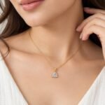 Trillion Cut Lab Grown Diamond Solitaire Pendant in Gold - Image 2