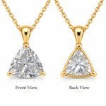 Trillion Cut Lab Grown Diamond Solitaire Pendant in Gold - Image 3