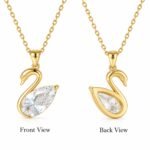Luxury Swan Shape Lab Grown Diamond Solitaire Pendant in 18k Gold for Women - Image 3