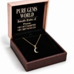 Elegant 18K Gold Crescent Moon Pendant with Lab Grown Diamonds for Women - Image 5