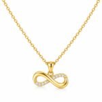 Infinity Lab Grown Diamond Pendant in gold for women with round diamonds