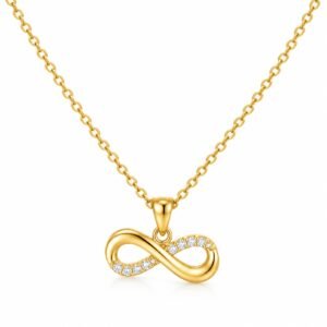 Infinity Lab Grown Diamond Pendant in gold for women with round diamonds