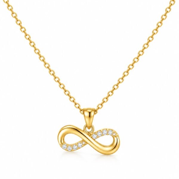 Infinity Lab Grown Diamond Pendant in gold for women with round diamonds