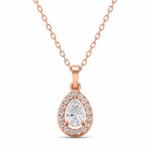 Pear-Shaped Diamond Halo Pendant - Image 3
