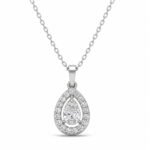 Pear-Shaped Diamond Halo Pendant - Image 2