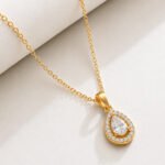 Pear-Shaped Diamond Halo Pendant - Image 8