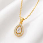 Pear-Shaped Diamond Halo Pendant - Image 6