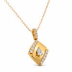Pear Lab Grown Diamond Pendant in 18k Gold – Elegant Geometric Design for Women - Image 4