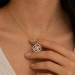 Beautiful Floral Lab Grown Diamond Pendant in 18K Gold for Women - Image 2