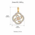 Beautiful Floral Lab Grown Diamond Pendant in 18K Gold for Women - Image 3