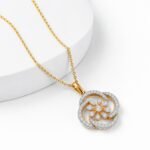 Beautiful Floral Lab Grown Diamond Pendant in 18K Gold for Women - Image 4