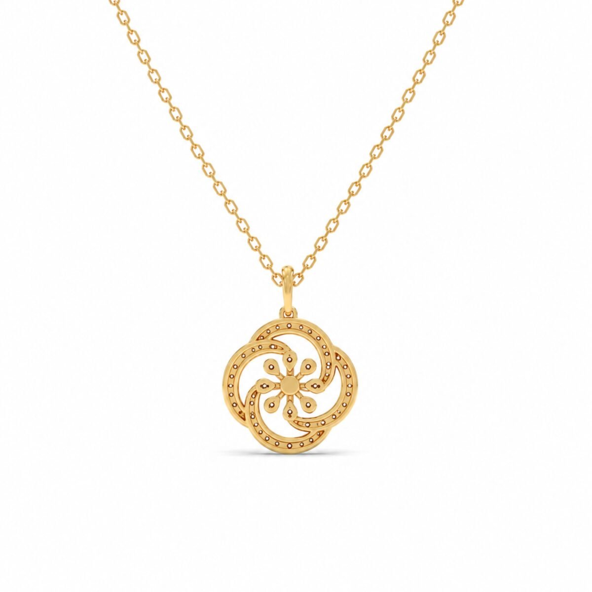 Beautiful Floral Lab Grown Diamond Pendant in 18K Gold for Women - Image 5