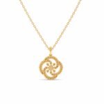 Beautiful Floral Lab Grown Diamond Pendant in 18K Gold for Women - Image 5