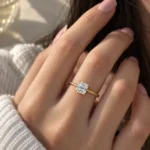 Elegant 18K Gold Radiant Cut Lab Grown Diamond Ring - Image 4