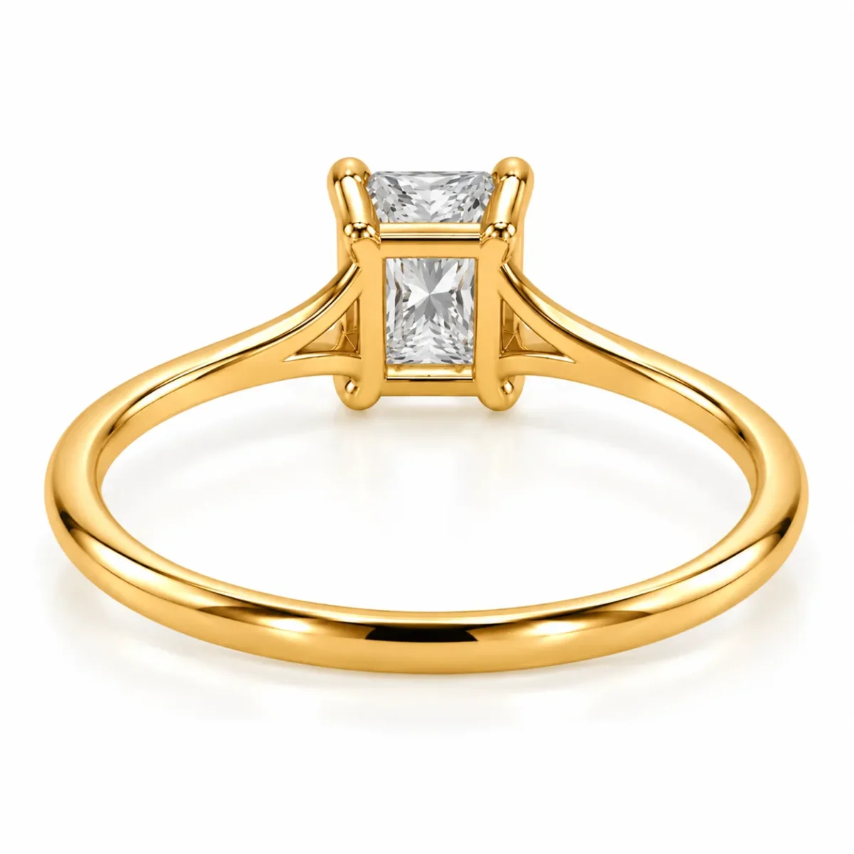 Elegant 18K Gold Radiant Cut Lab Grown Diamond Ring - Image 2