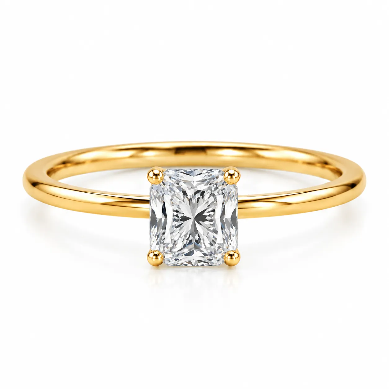 Radiant Cut Lab Grown Diamond Ring featuring a brilliant radiant-cut lab grown diamond with exceptional sparkle in an elegant fine jewellery setting.