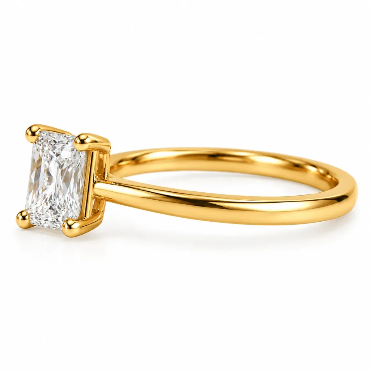 Elegant 18K Gold Radiant Cut Lab Grown Diamond Ring - Image 3