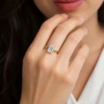 Regal Emerald Solitaire Lab Grown Diamond Ring | 18K Gold Ring - Image 6