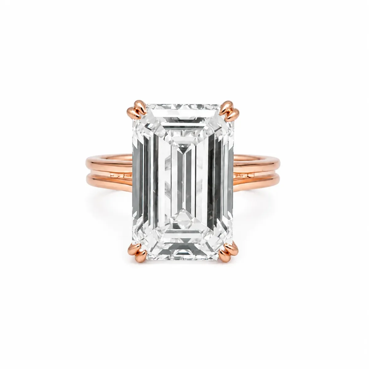 Regal Emerald Solitaire Lab Grown Diamond Ring | 18K Gold Ring - Image 3