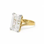 Regal Emerald Solitaire Lab Grown Diamond Ring | 18K Gold Ring - Image 4