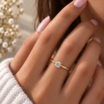 Round Shape (0.50 Carat) Lab Grown Diamond Ring – Elegant 18K Gold Ring - Image 4