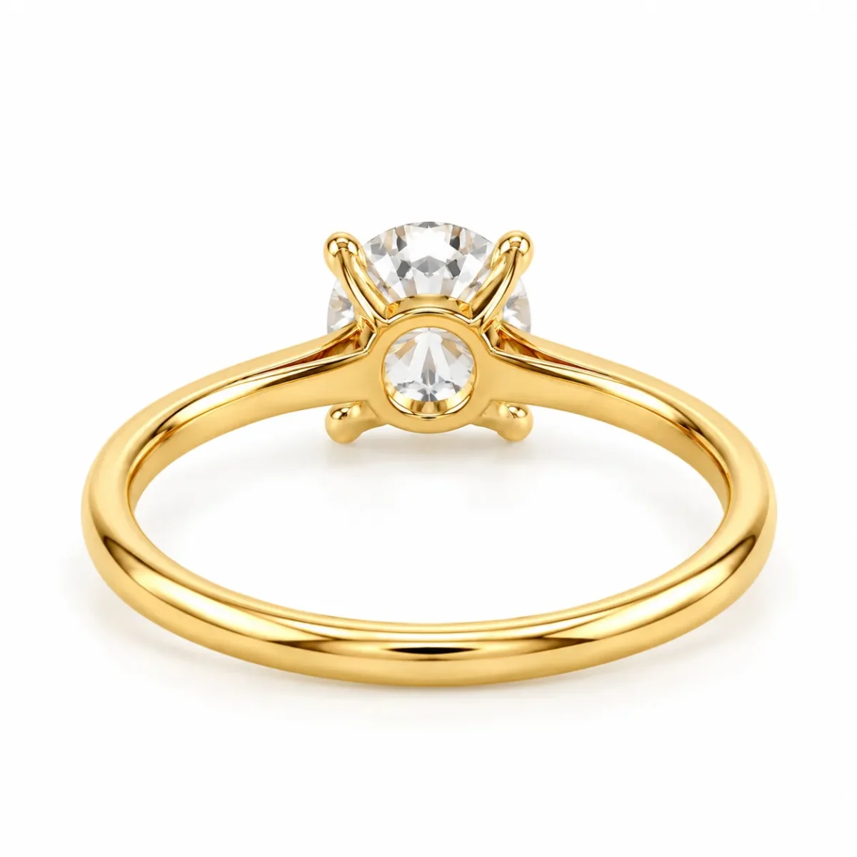 Round Shape (0.50 Carat) Lab Grown Diamond Ring – Elegant 18K Gold Ring - Image 3