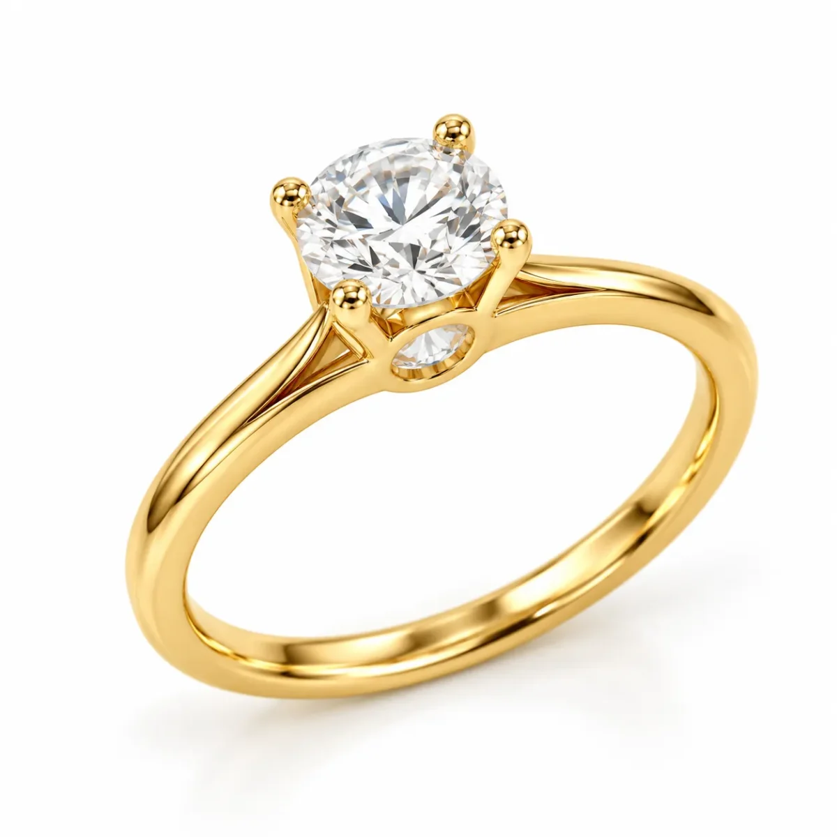 Round Shape (0.50 Carat) Lab Grown Diamond Ring – Elegant 18K Gold Ring - Image 2