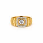 Royal Armour Lab Grown Diamond Gold Ring for Men in Yellow Gold