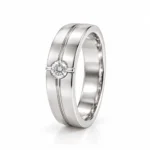Signature Solitaire Lab Grown Diamond Men’s Ring Standing Angle View
