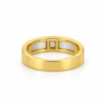 Sleek Princess Cut Lab Grown Diamond Gold Ring for Men back view