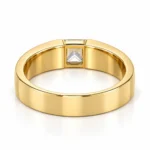 Square Vault Lab Grown Diamond Men’s Ring Yellow Gold Back View