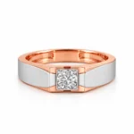 Titan Solitaire Lab Grown Diamond Gold Ring for Men Front View