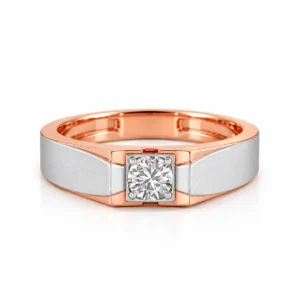 Titan Solitaire Lab Grown Diamond Gold Ring for Men Front View