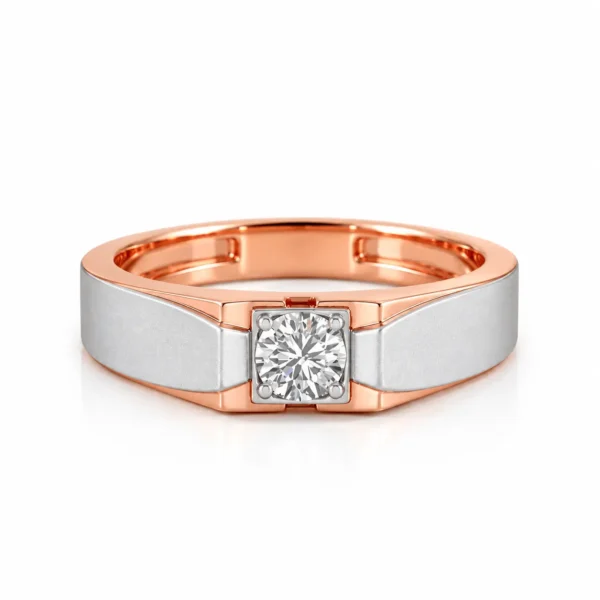 Titan Solitaire Lab Grown Diamond Gold Ring for Men Front View