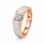 Titan Solitaire Lab Grown Diamond Gold Ring for Men Side Angle