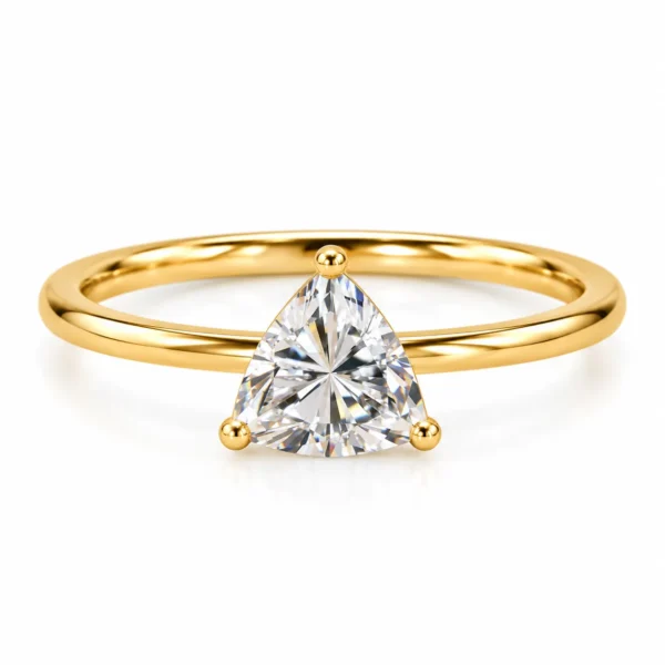 Trillion Cut Lab Grown Diamond Ring featuring a brilliant trillion-shaped lab grown diamond in an elegant contemporary fine jewellery setting.