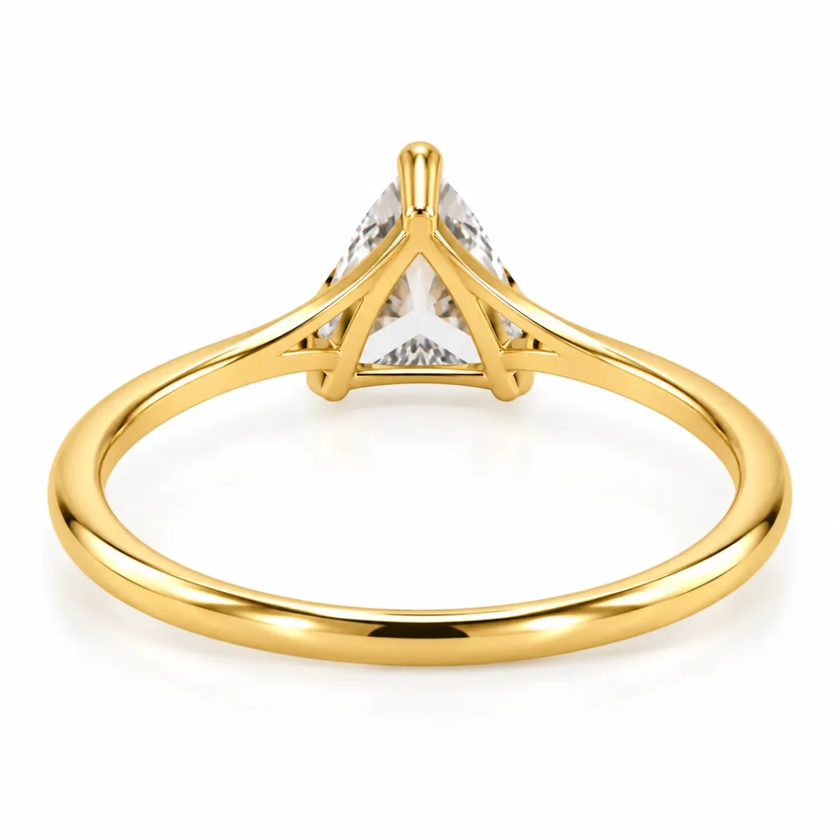 Trillion Cut Lab Grown Diamond & Gold Ring | Elegant 18K Gold Design - Image 2