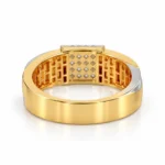 Vertex Luxe Diamond Ring back view showing inner gallery and broad gold band