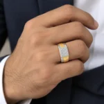Vertex Luxe Diamond Ring worn on male model hand