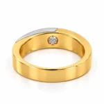 Vortex Solitaire Men’s Ring yellow gold back view showing diamond
