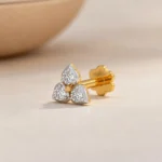 Sparkling Floral Lab Grown Diamond Stud (Earrings) in 18k Gold for Women - Image 2